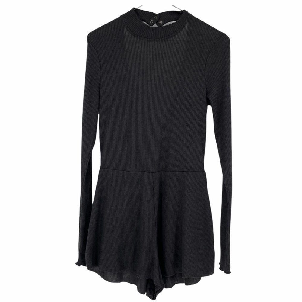 Out From Under grey high neck  open back romper